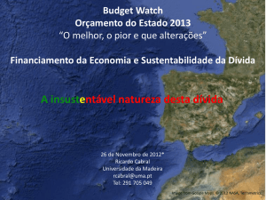 Financiamento da Economia e Sustentabilidade da Dívida