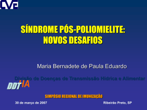 poliomielite - Secretaria de Estado da Saúde de São Paulo