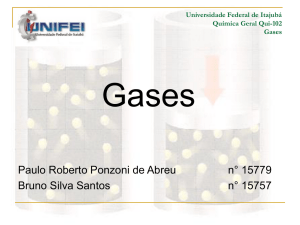 Universidade Federal de Itajubá Química Geral Qui102 Gases