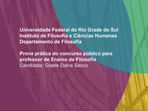 Universidade Federal do Rio Grade do Sul Instituto de Filosofia e