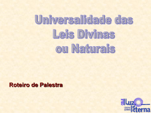 Universalidade das Leis Divinas ou Naturais