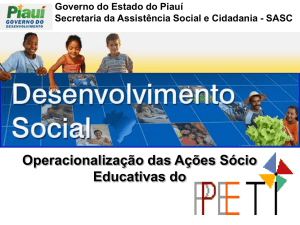 Governo do Estado do Piauí Secretaria da Assistência Social e