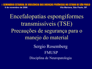 Encefalopatias espongiformes transmissíveis (TSE) Precauções de
