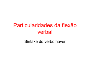 Particularidades da flexão verbal