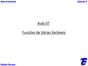 Aula 7 - Funções com várias variáveis