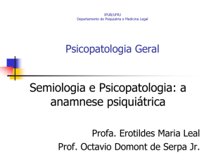 Semiologia e Psicopatologia: a anamnese