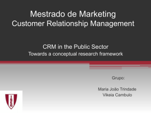 Mestrado de Marketing Customer Relationship Management