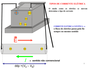 a) o sentido da corrente elétrica