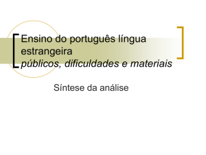 Manuais e materiais para o ensino do português língua estrangeira
