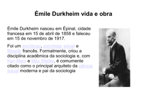 Émile Durkheim vida e obra