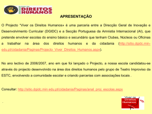 Apresentação do projecto - Agrupamento de Escolas Tomás Cabreira