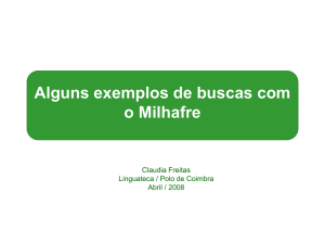 Slide 1 - Pólo de Coimbra da Linguateca