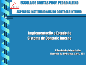 Controle Interno nas Câmaras Municipais = Dr. Carlos Alberto
