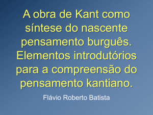 A obra de Kant como síntese do nascente pensamento burguês