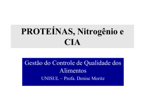 PROTEÍNAS, Nitrogênio e CIA