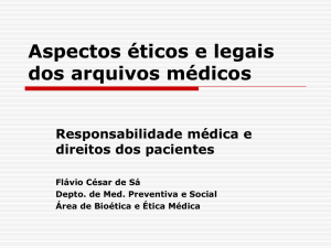 Aspectos éticos e legais dos arquivos médicos