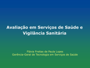 Avaliação Serviço de Saúde Avaliação de Serviços de