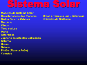 Estruturando e medindo o Sistema Solar