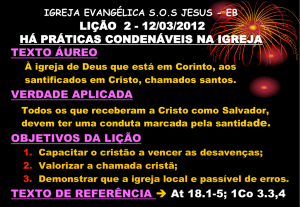 igreja evangélica sos jesus - eb lição 2