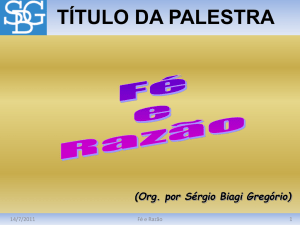 Fé e Razão - Sérgio Biagi Gregorio