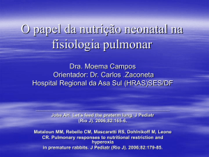 O papel da nutrição neonatal na fisiologia pulmonar