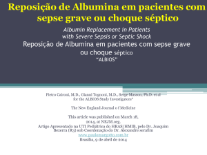 Reposição de albumina em pacientes com sepse
