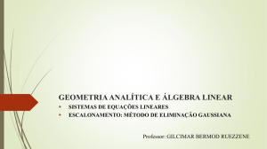 geometria analítica e álgebra linear sistemas de equações lineares