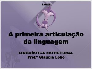 A primeira articulação da linguagem