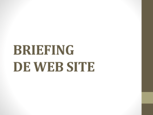 BRIEFING DE WEB SITE Sobre o briefing