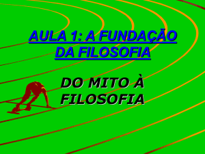 aula 1: a fundação da filosofia