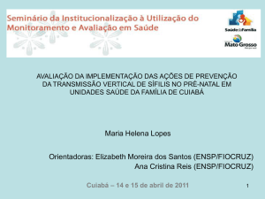 Slide 1 - Secretaria de Estado de Saúde de Mato Grosso