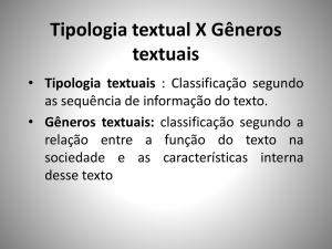 Tipologia textual e Gêneros textuais - Guia