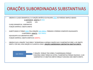 oração subordinada substantiva