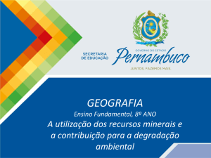 A utilização dos recursos minerais e a contribuição para a