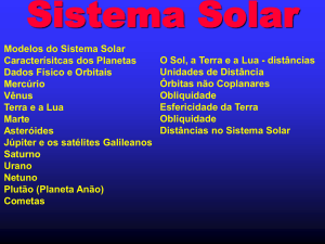 Estruturando e medindo o Sistema Solar