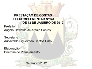 prestação de contas lei complementar n°141 de 13 de janeiro de 2012