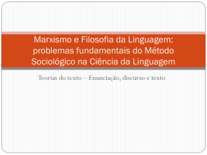 Marxismo e Filosofia da Linguagem: problemas fundamentais do