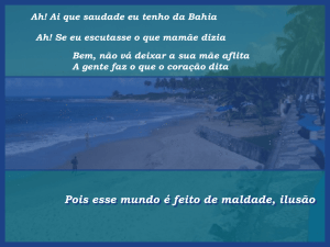 Saudade da Bahia - Coutinho, poesias e sonho