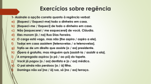 Exercícios sobre regência - Colégio Salesiano Belo Horizonte