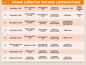 grade ciências sociais licenciatura