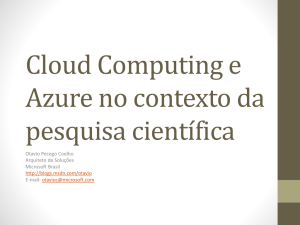 Palestra 6: Cloud Computing e Azure no contexto da - IME-USP