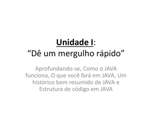 Unidade I: *Dê um mergulho rápido