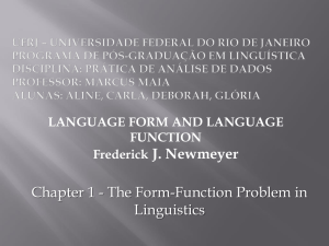LANGUAGE FORM AND LANGUAGE FUNCTION