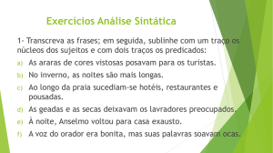 Exercícios Análise Sintática - Colégio Salesiano Belo Horizonte