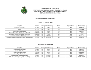 oferta de disciplinas 2009.1