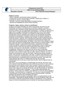 Planejamento Anual 2012 Série: 2º ano do Ensino Médio Disciplina