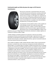Continental expõe sua linha de pneus de carga na 19ª Festa do