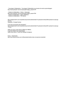 Tecnologia X Matematica - Tecnologia X Matemática no processo