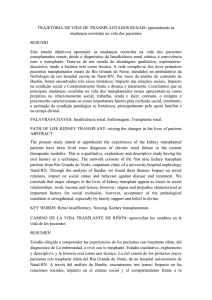 TRAJETÓRIA DE VIDA DE TRANSPLANTADOS RENAIS