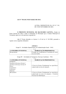 Lei Nº 709/2011 Clique para abrir - Câmara Municipal de Balneário